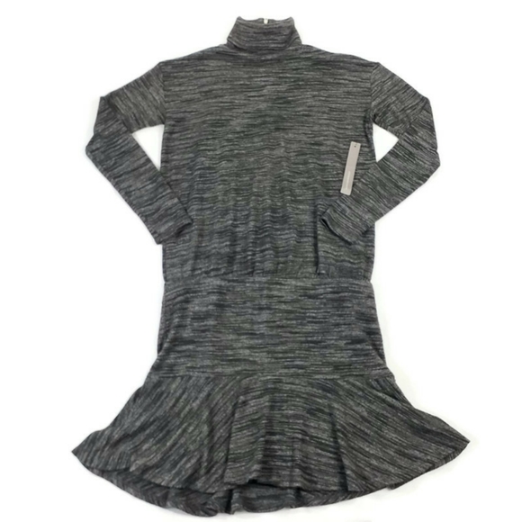 Bailey 44 by Anthropologie Greta Dark Gray Mock-Neck Ruffled Mini Dress Women XS - Picture 1 of 12